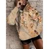 Womens Floral Print Hooded Sweatshirt Soft Comfortable Casual Pullover Daily Wear