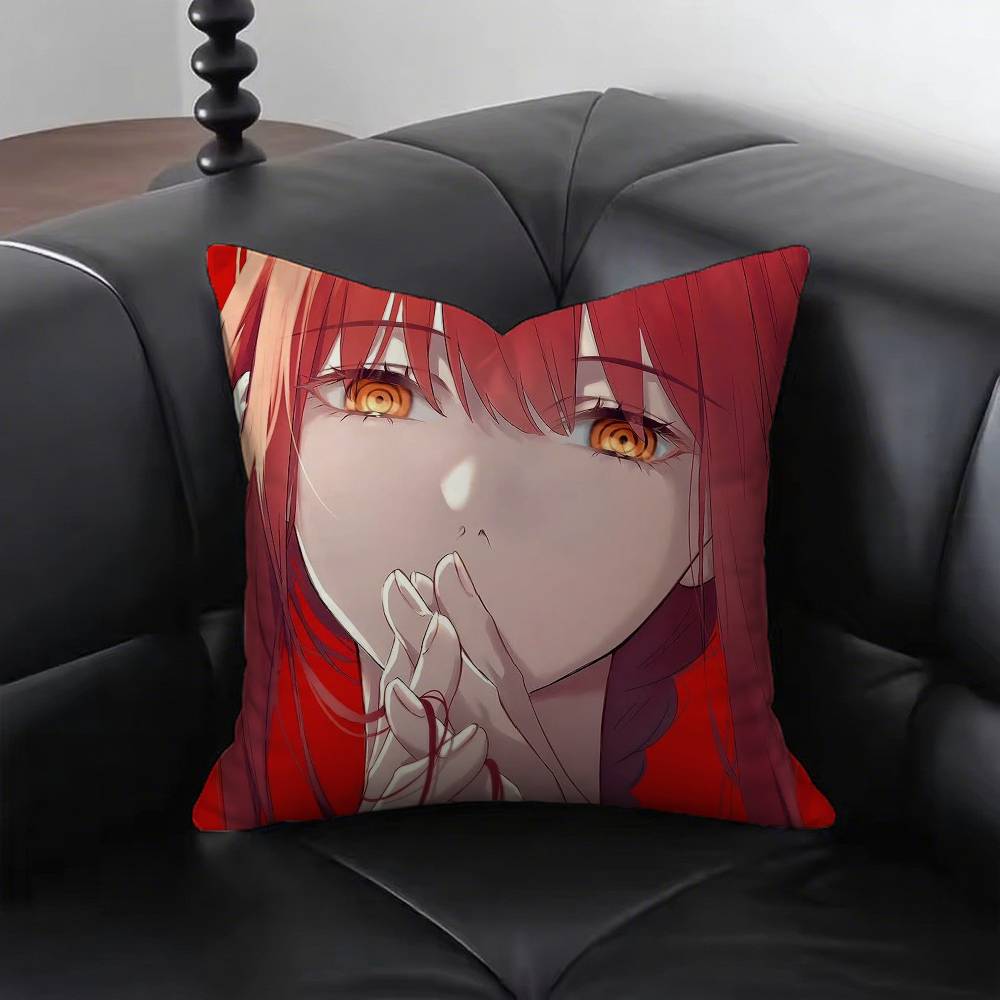 Makima Animation Chainsaw Man Pillow Case Sofa Cushion Cover Room Home Decoration