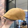 American Street Retro Fashion Forward Hat Men Autumn and Winter Corduroy Beret Women Versatile Face Showing Hat