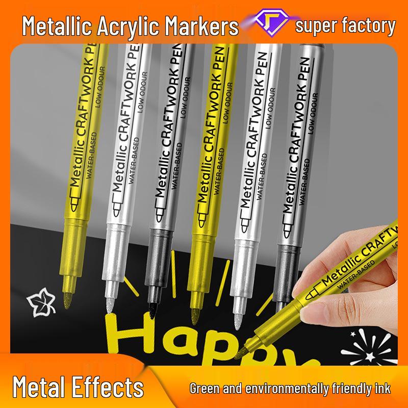 Gold & Silver Soft Tip Metallic Paint Pens for Journals and Events