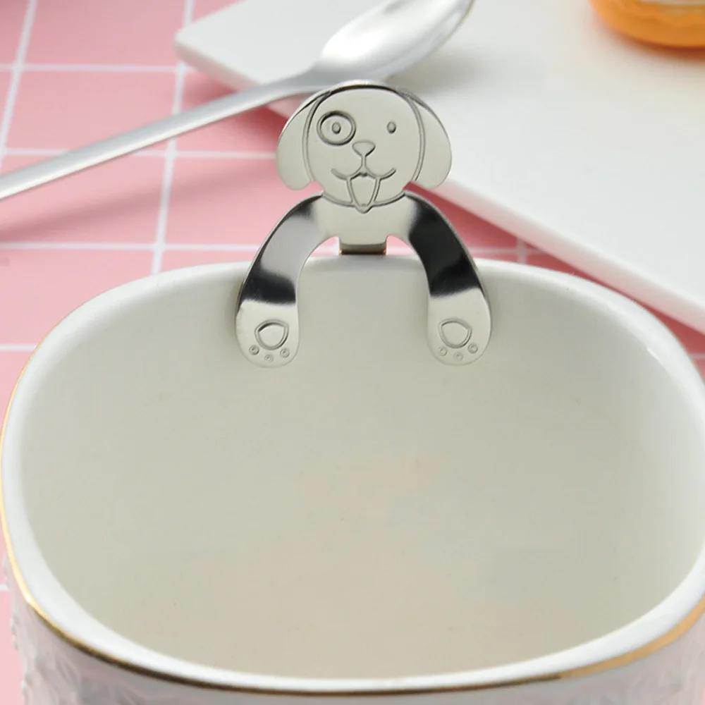 Stainless Steel Creative Spoon Puppy Coffee Spoon 1 Pc Cartoon Dog Spoon Long Handle Spoons Flatware Drinking Tools