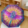 Psychedelic Dragonfly Mandala Compact Travel Automatic Umbrella Retractable Design With 8Rib Durability Foldable Design Travel Essential Fashionable