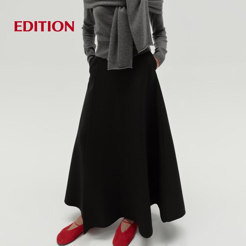editionRED LABEL Women's 2025 Spring A-Line Silk Wool Midi Skirt