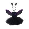 3Pcs Bat Wing Tutus Dress Headband Set Halloween Vampires Cosplay Costume Set for Kids Girls Bat Costumes Accessories