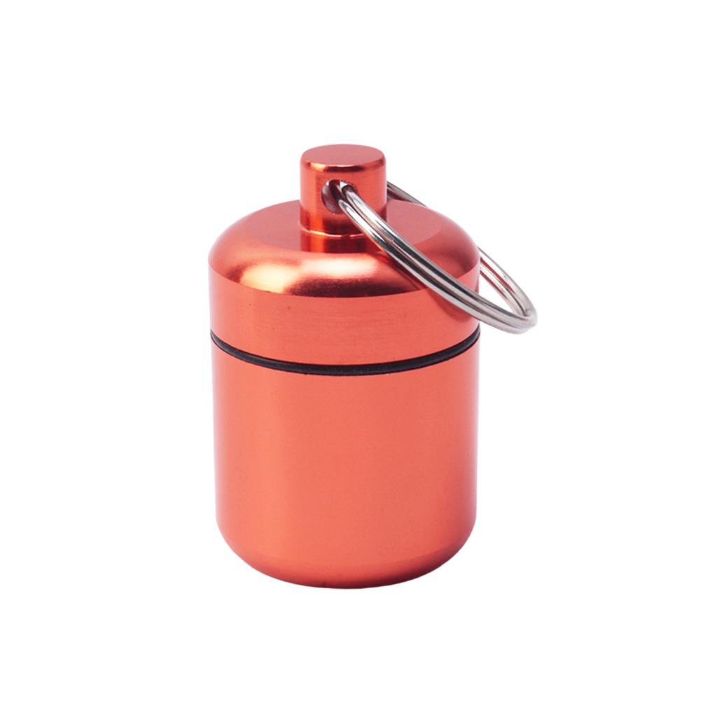 Multi Color Mini Keychain Pill Box Waterproof Aluminum Plastic Travel Pill Case For Vitamins Medication Emergency Carry