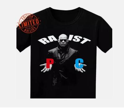 Rasistowski Gwałciciel PC Matrix Morfeusz Czarna Koszulka Krótki Rękaw Unisex S-5XL Unisex Koszulka