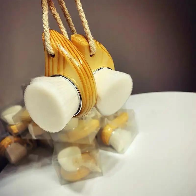 Drewniany Uchwyt Szczoteczka do Oczyszczania Twarzy Manualny Miękki Masażer do Twarzy Szczoteczka do Czyszczenia Porów Skóry Pielęgnacja Twarzy Szczoteczka do Twarzy Oczyszczanie Narzędzia Kosmetyczne