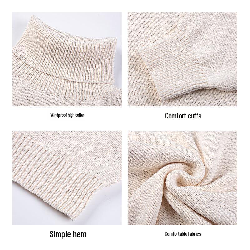 JEANSWEST Men's High-Neck Warm Knit Sweater