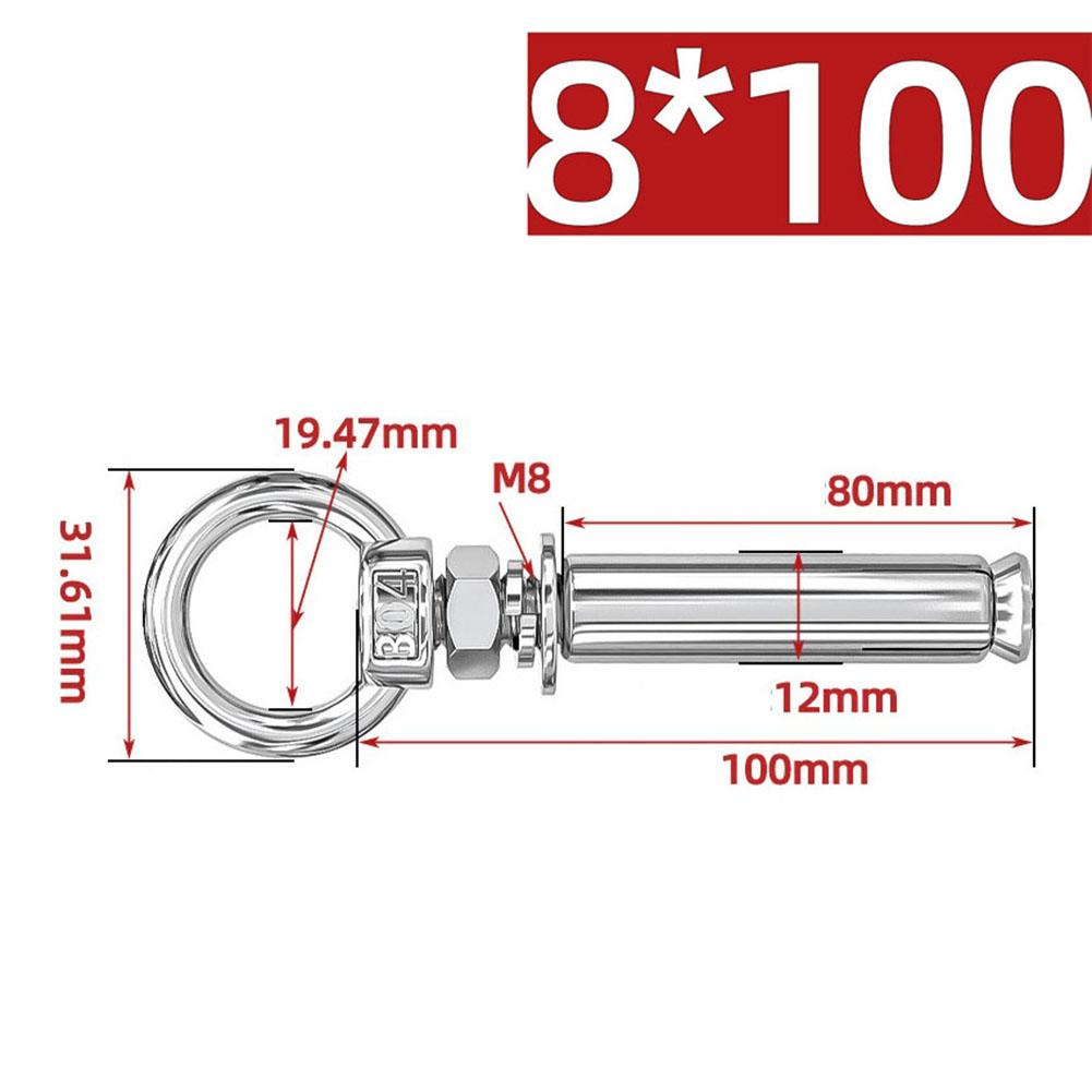 1pc 304 Stainless Steel Expansion Bolts With Ring Hook Anchor Concrete Expansion Eye Bolt Expansion Screws 50-150mm Screw Length