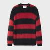 Red and Black Striped Seahorse Wool Men's Knitted Sweater - Winter Mink-Like Couple's Jacket