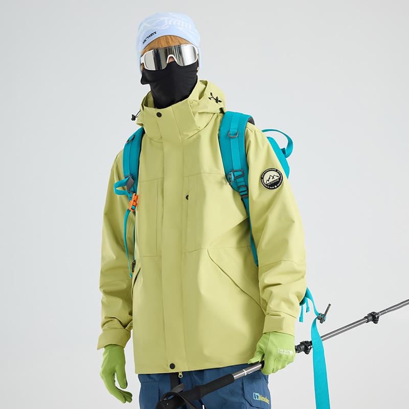 Men's Hooded Detachable Ski & Mountaineering Jacket for Outdoor Adventures