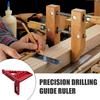 1/2Pcs 3D Aluminum Alloy Triangle Ruler with Drill Guide Holes Protractor Ruler 45/90 Multi Angle Woodworking Carpenter Measuring Ruler