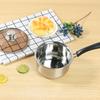 Saucepan Stainless Steel Small Sauce Pan Milk Pot with Glass Lid Heat-resisting Handle Sauce Pot for Cooking Boiling Stewing