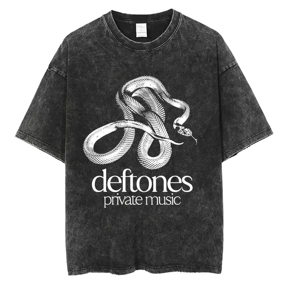 

2026 Новинка Чоловічий одяг Футболка Homme Прана Вінтаж Рок-гурт Deftones Приватна Музична Графіка Унісекс Одяг Новинка Футболки L білий