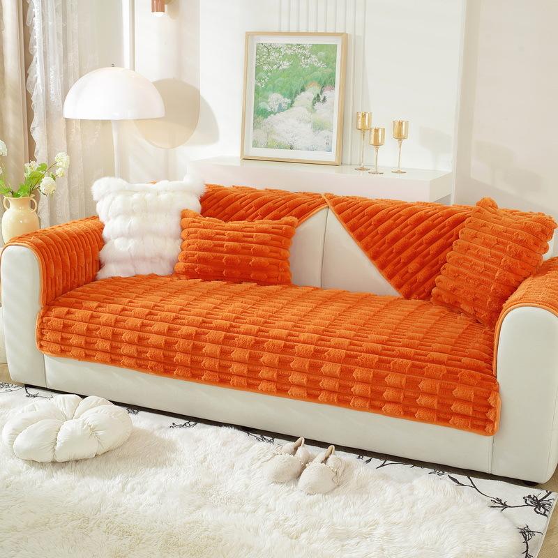 

Tutu Fluffy Sofa Cushion Winter Thickened Warm Seat Cushion Non-Slip Leather Sofa Cover New Cover 70*70cm