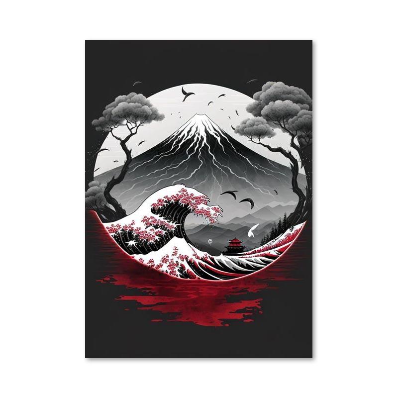 Japan Wave Mountain Landscapes Canvas Paintings Posters and Prints Wall Art Pictures for Living Room Home Decoration