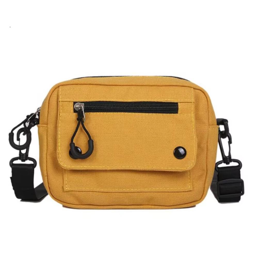 Damen Canvas Handtaschen Koreanische Mini Tasche Handy Einfach Klein Umhängetasche Lässig Damen Reißverschluss Schultertasche