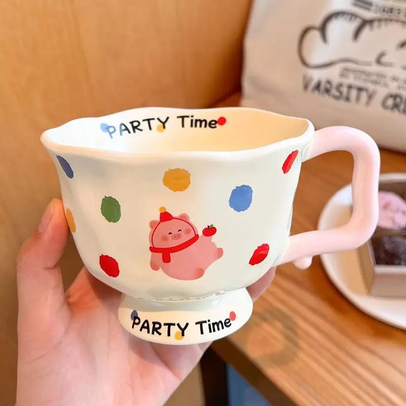 

Cat Breakfast Cup, Ceramic Cartoon Birthday Gift,sisters Friends, Practical Cup, High-value Girl s Heart Gift Box Set Drinkware 380ml