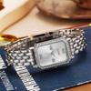Fashion Set with Diamond Small Square Plate Women's Quartz Watch Bracelet Set of 2 for Holiday Anniversary Gifts