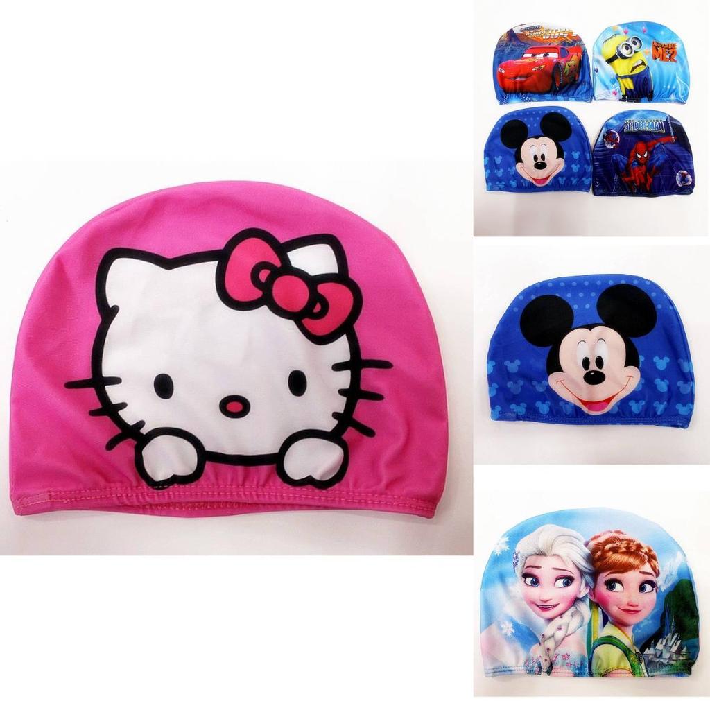 Wholesale Children's Cartoon Swim Cap Boys Girls Baby Colorful Polyester Cute Fashion Cartoon Comfortable Swimming Hat