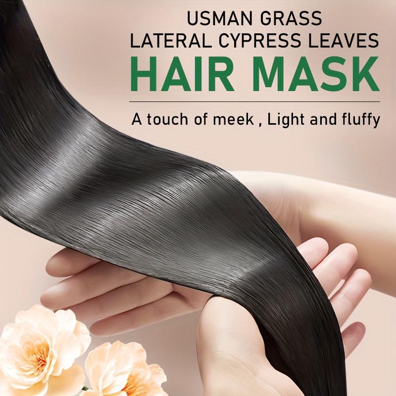 Usmaan Grass Cypress Leaf Hydrating Hair Mask - Moisturizes & Nourishes for Smooth Hair, Customizable OEM Options Available
