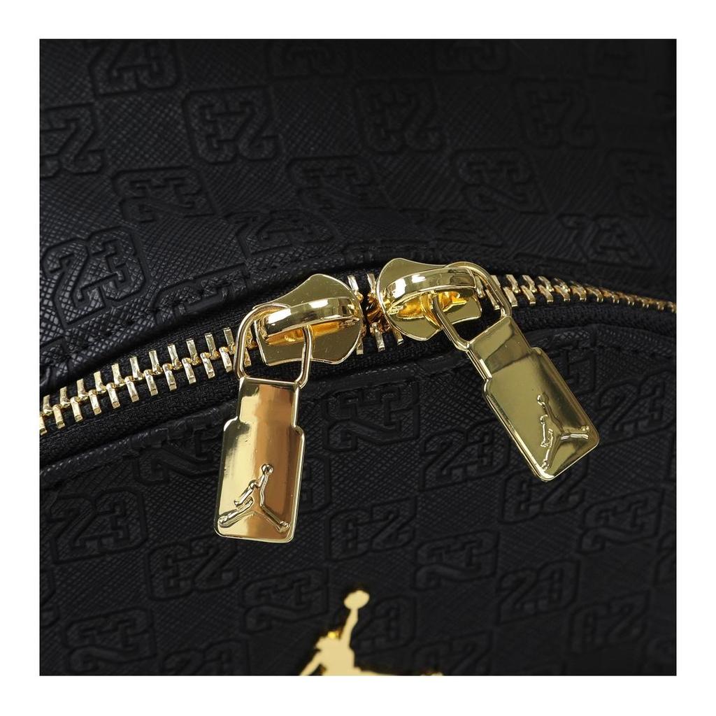 Jordan 10L Gold Logo Zipper Closure Backpack Small Unisex backpack Black JD2543013AD-001