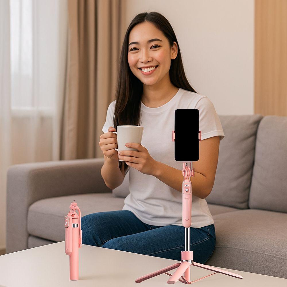 Wireless Remote Control Selfie Stick Tripod 360 ° Rotation Tripod Stand  for Video Recording