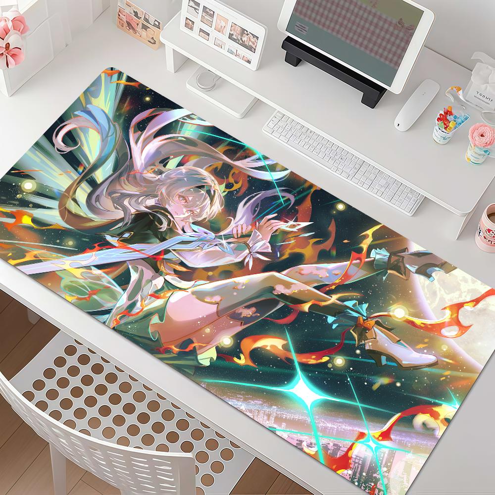 Video Game Honkai Star Firefly Mouse Pad Anti Slip Rubber Edge Locked Thickened Laptop Gaming Desk Mat