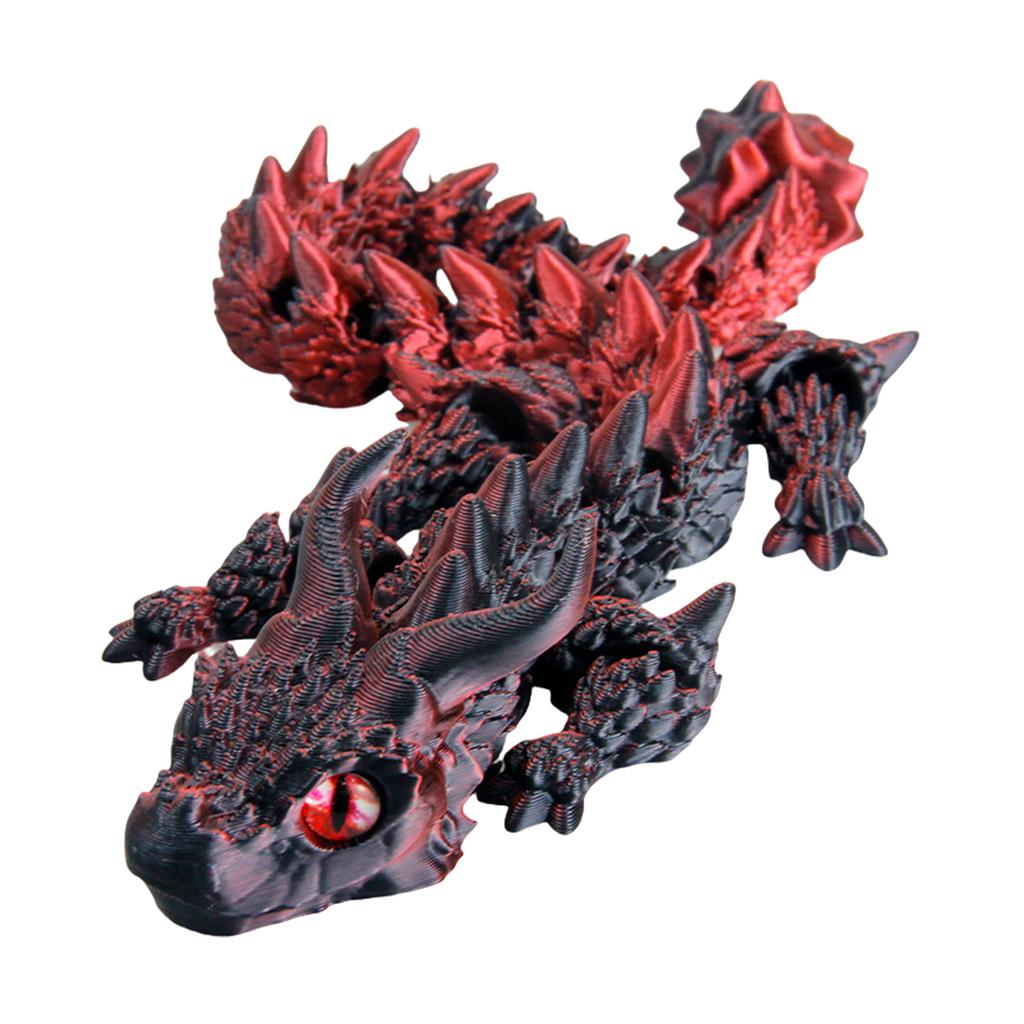 Metallic Dragon Fidgets Toy Flexible Stress Relief Figurine for Kids and Adults Portable Articulated Design