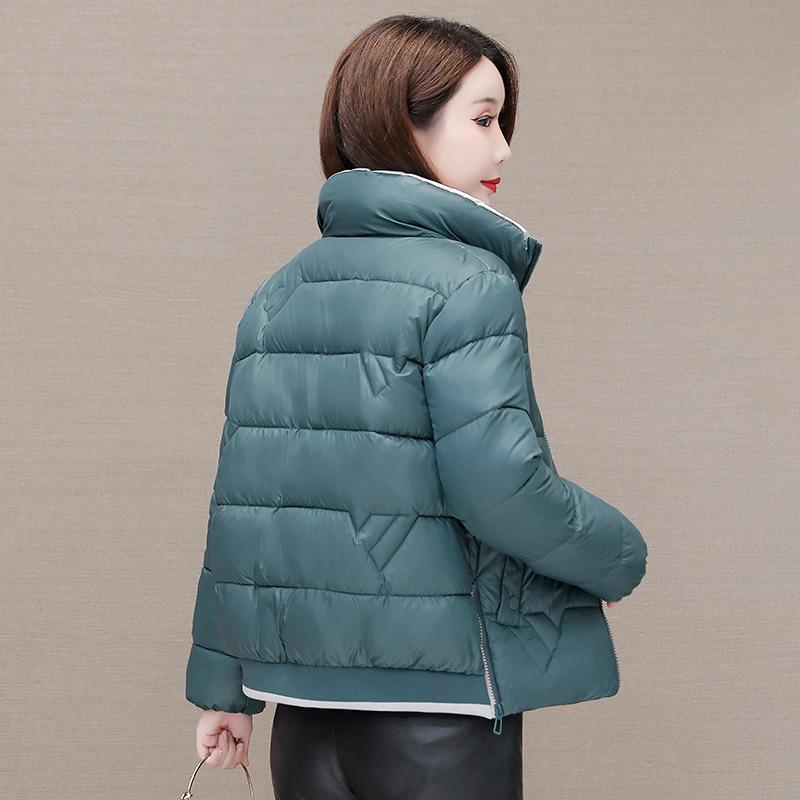 

Новая куртка с хлопковой подкладкой больших размеров для женщин среднего возраста, короткая пуховая куртка с хлопковой подкладкой, зимняя куртка с хлопковой подкладкой, женское пальто 3XL зелёный