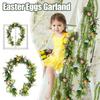 Easter Garland Decor Spring Ornament Holiday Decorations Rustic Artificial Easter Eggs Garland For Home Indoor Wall Fireplace