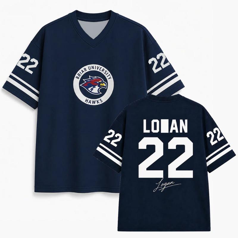 Cosplay Off Campus Briar University V-neck Jersey Graham 44 22 DI LAURENTIS 66 Tucker46 Tshirt Summer V-neck Women Men T-shirt