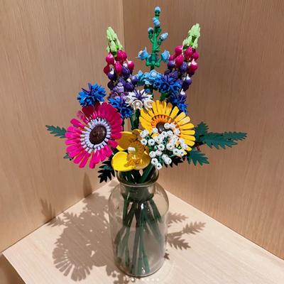 Lustige ewige künstliche Chrysantheme Blume Home Dekoration Wildblumenstrauß 10313 Bausteine Mädchen Geschenk Kinder Spielzeug