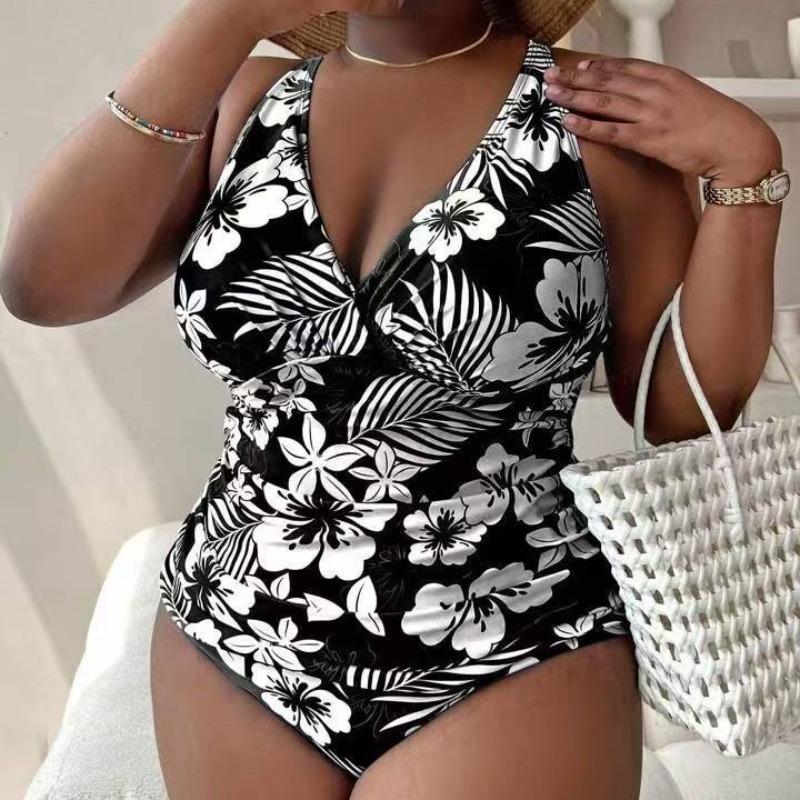 New Floral Sexy Plus Size One-piece High-end One-piece Bikini Swimsuit for Women
