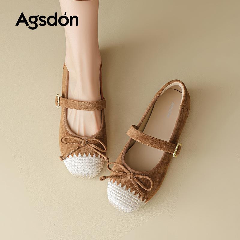 Augustine Mary Jane shoes women's 2025 new autumn French retro single shoes flat one pedal commuter women's shoes