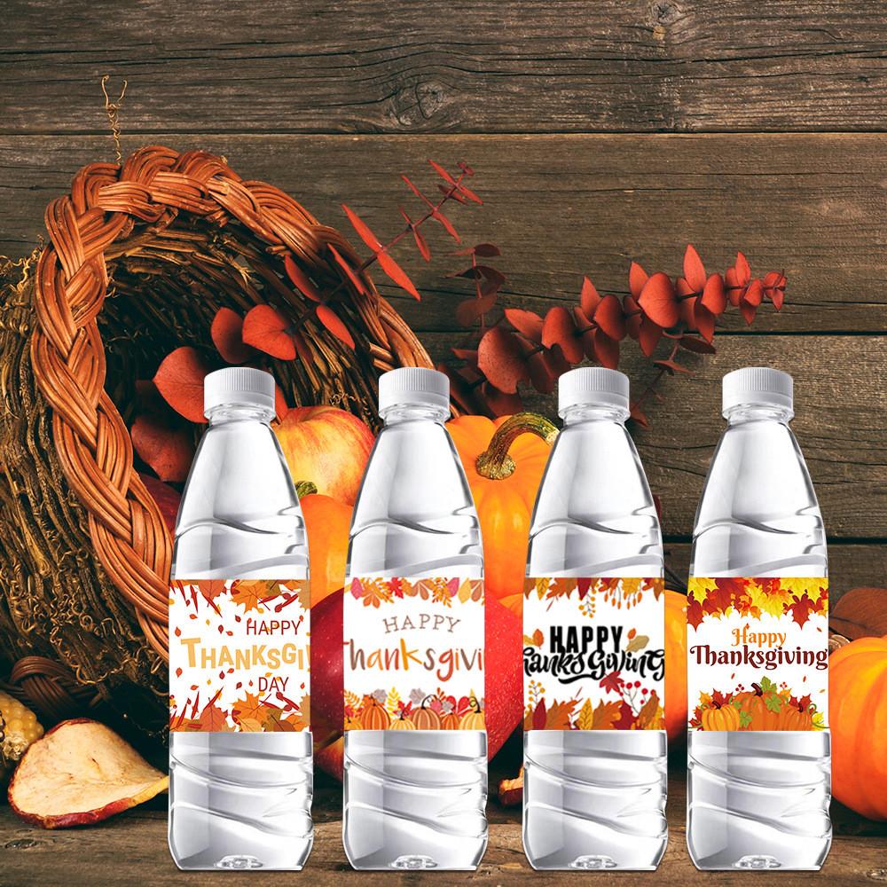 Bottle Festival Fall Stickers With Thanksgiving Theme For Event Decoration