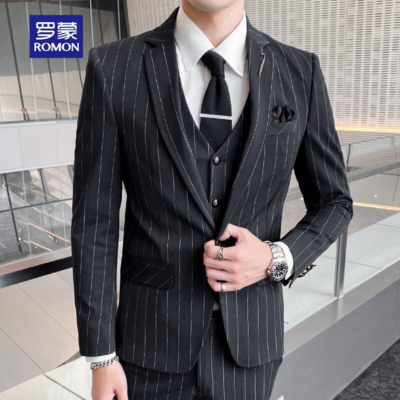ROMON Men's Slim-Fit Business Formal Suit