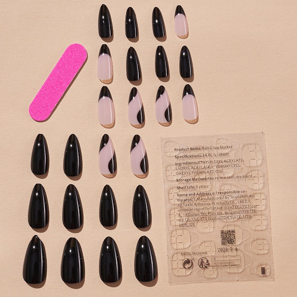 

Европейский и американский французский стиль Темный крючок Край Носимые Съемные Накладные Ногти