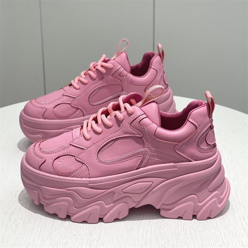 Net Redstyle  New Thick -Soled Leather Dad Shoes Women 'S Casual Sports Breathable Shoes Women 'S Slim Korean Style Trendy Shoes