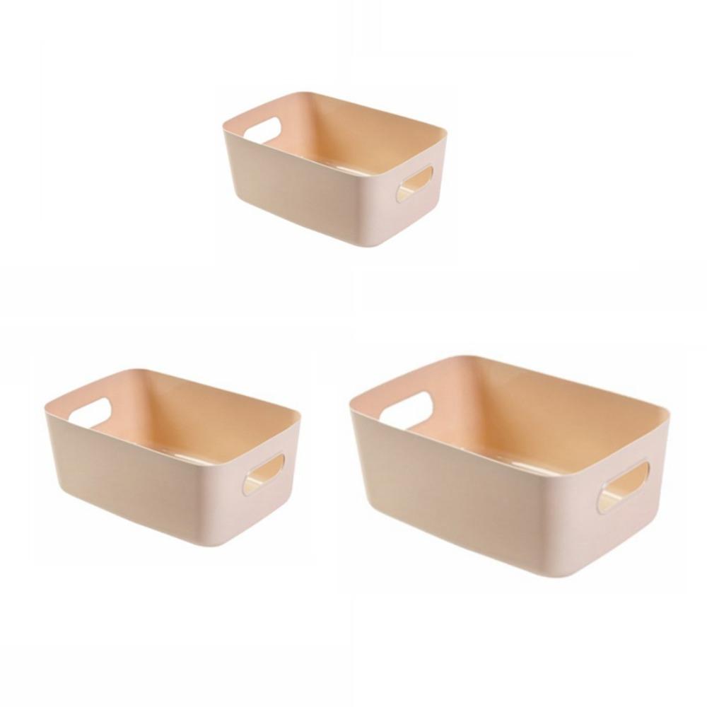 3PCS/SET Plastic Desktop Container Large Capacity Snack Storage Box Cosmetic Storage Box  Kitchen абрикосовый