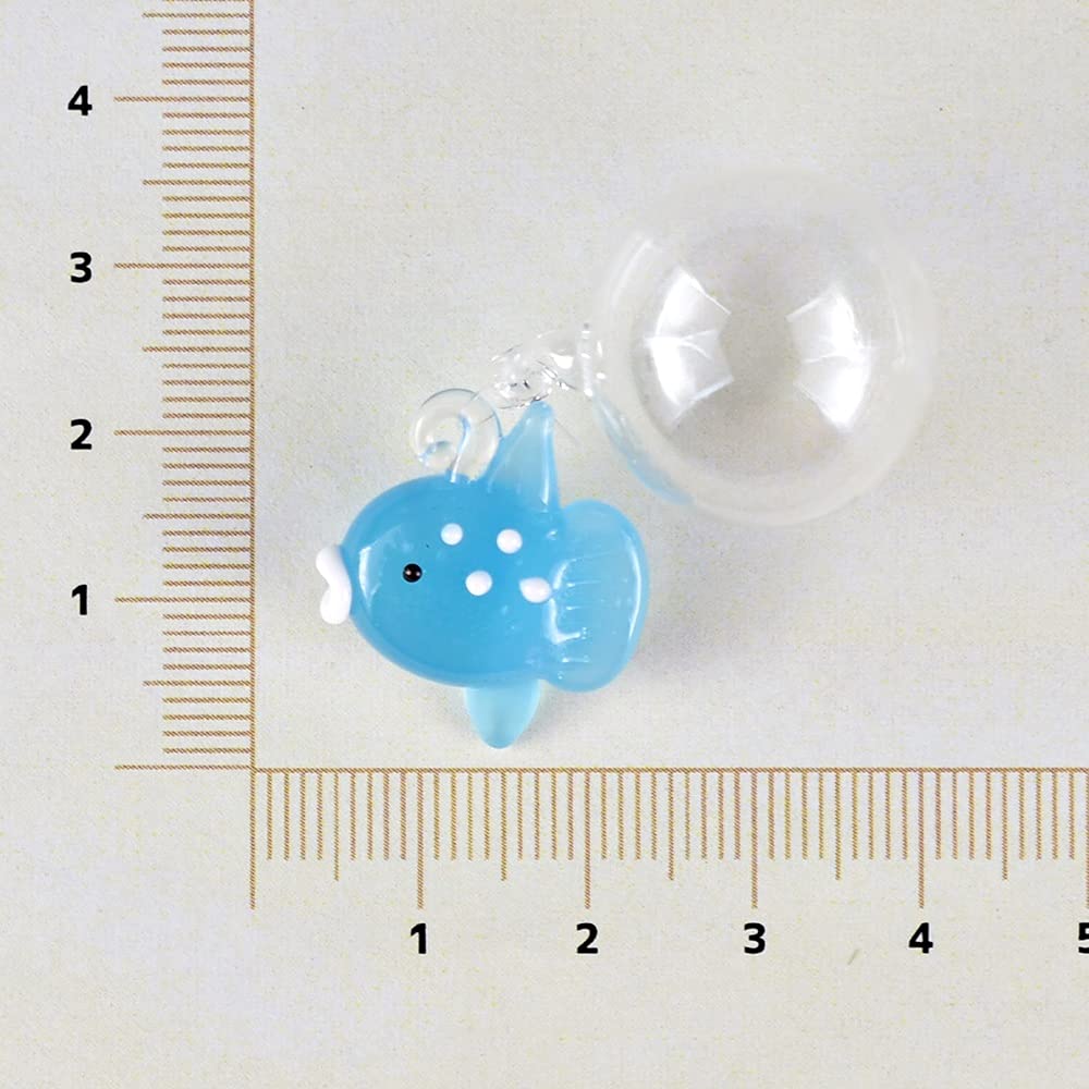 Fourcart Cute Handmade Glass Float, Manbou, Width 19mm, Bead 20mm