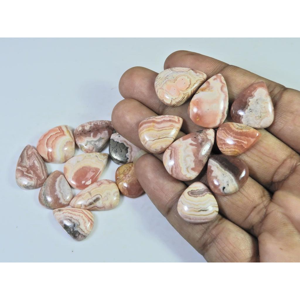 16-21MM 295Cts. Natural Rhodochrosite Pear Cabochon Loose Gemstone 17Pcs Lot C-880