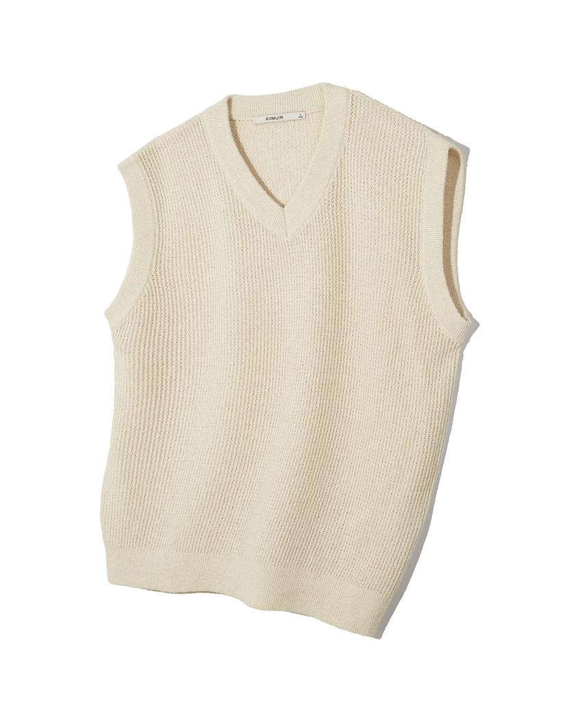 Kimwear Boucle Oversized Knit Vest_Cream
