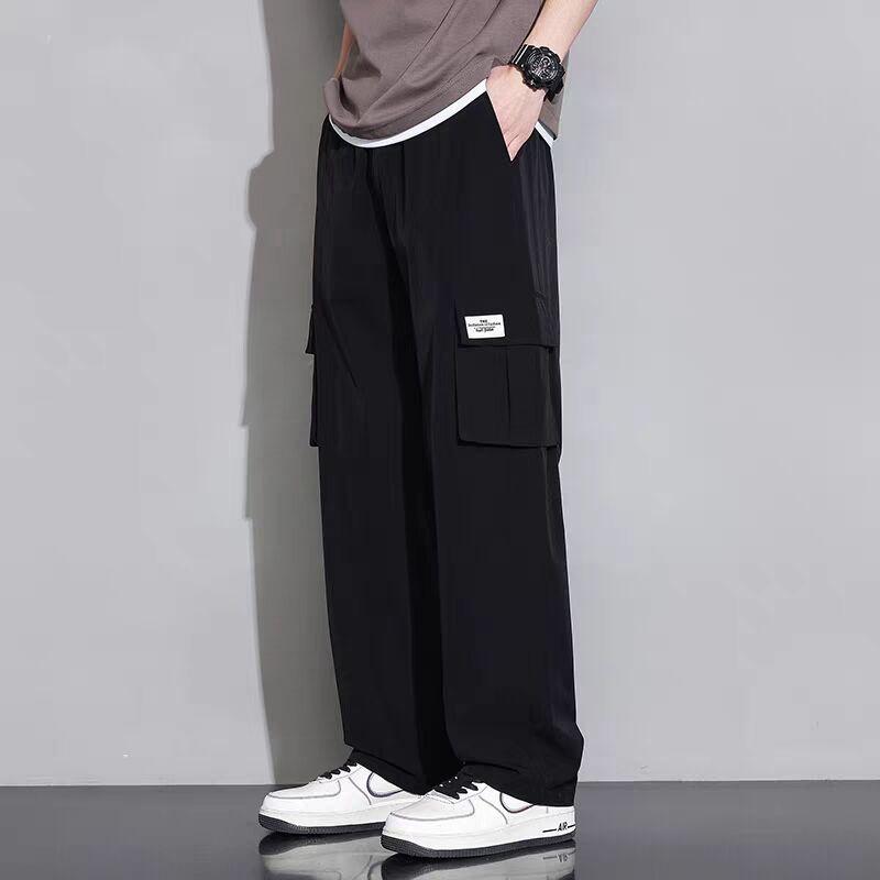 

Overalls Men s Spring and Autumn Trend Brand Functional Ruffian Handsome Pants Loose and Versatile M чёрный