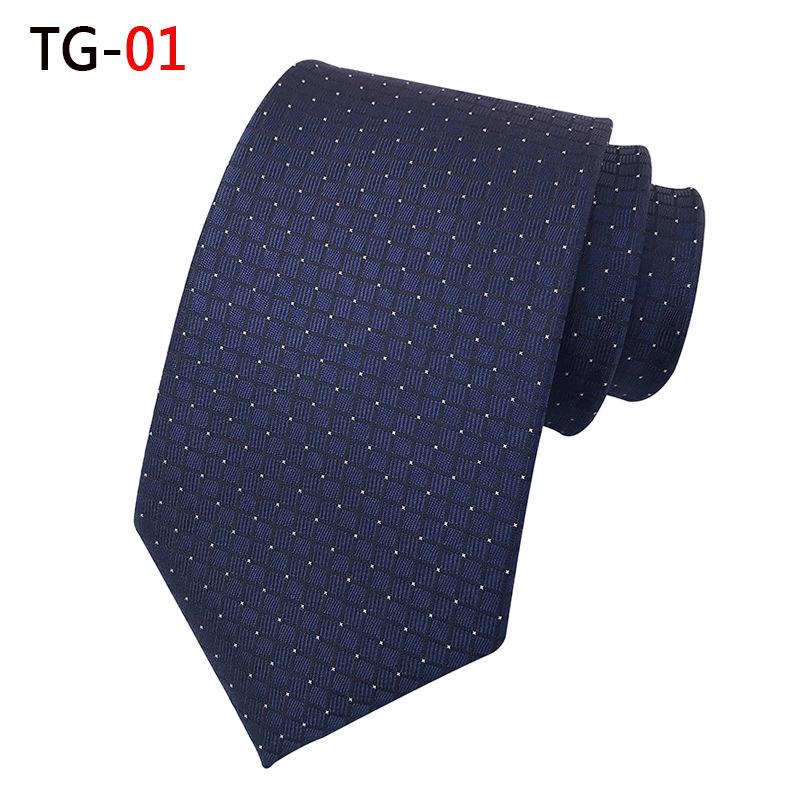 Men's Multi-Color Plaid Polka Dot Tie - Versatile for Formal & Casual Wear