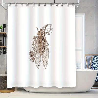 Insect Shower Curtain Vintage Entomology Art Bathroom Decor Nature Bug Print Backdrop Halloween Gothic Wall Hanging