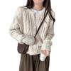 Twist knitted cardigan women's autumn and winter new versatile outerwear top thickened loose lazy wind sweater jacket