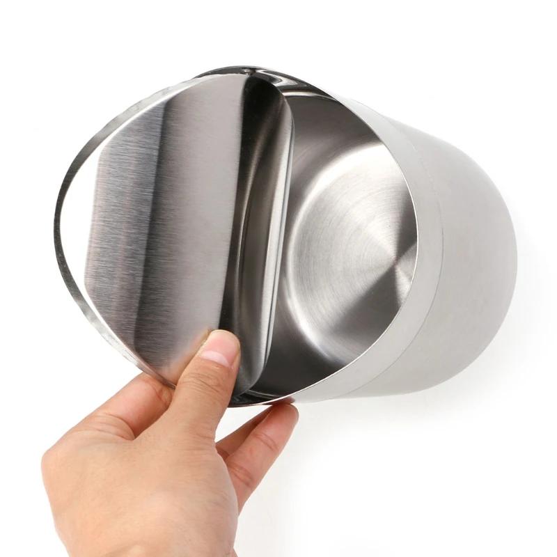 Stainless Steel Desk Trash Bin Countertop Waste Can With Swing Lid 1.5 L Mini DustBin