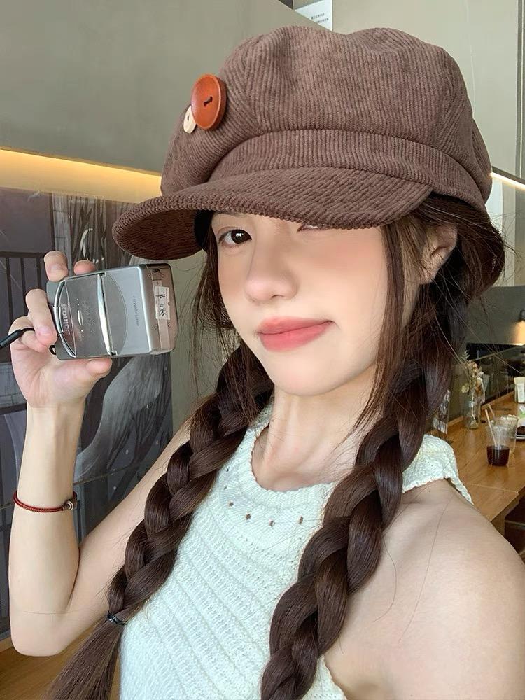 Instagram influencer beret women's summer thin British retro black design, niche and eye-catching small bud hat
