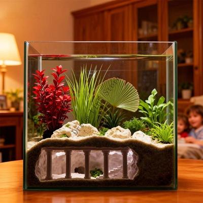 Q1FD Aquarium Decors Fish Tanks Decoration Betta Fish Tanks Accessories Plastic Palaces Ornament for Cave Hide Decorations